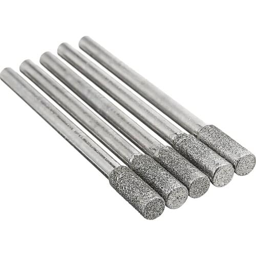 5pcs/lot Durable Diamond Grinding Burr Drill Bits 4mm Grinding Diameter For Rotary Tool Pneumatic Engraving Pen Electric Grinder