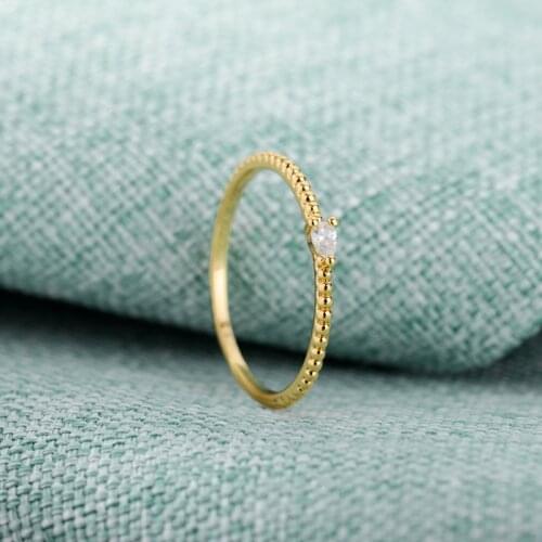 Cute Water Drop Zircon Rings For Women Stainless Steel Gold Aesthetic Female Engagement Wedding Ring Jewelry Gift Bague Femme