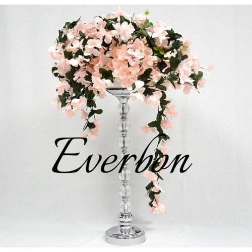 10pcs/lot Acrylic crystal wedding centerpieces flower stand lead road centepieces led candle holders wedding decoration 60cm