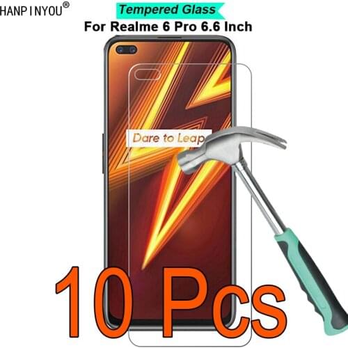 10 Pcs/Lot For Realme 6 Pro 6.6" 9H Hardness 2.5D Toughened Tempered Glass Film Screen Protector Guard