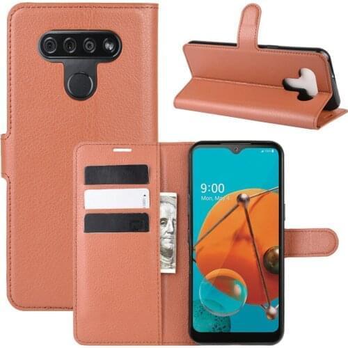 10pcs/lot PU leather Flip Wallet Litchi Pattern Phone Case For LG K51 For LG K61 Lychee Grain Cover