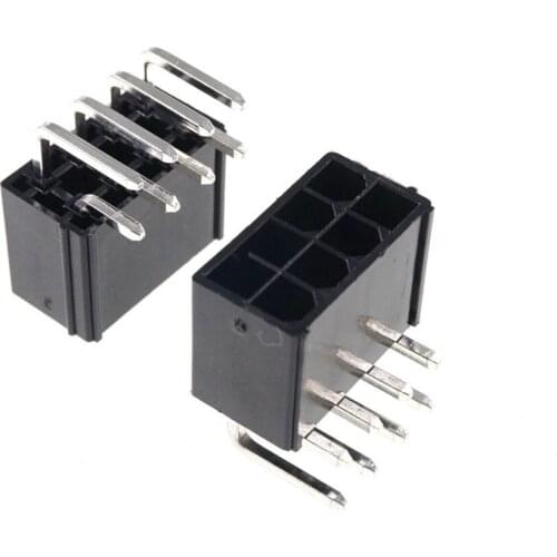 100pcs 4.2 mm 8 Pin Header Male Pin 0.165" Right Angle Computer ATX graphics card GPU PCI-E PCIe Power connector Through Hole