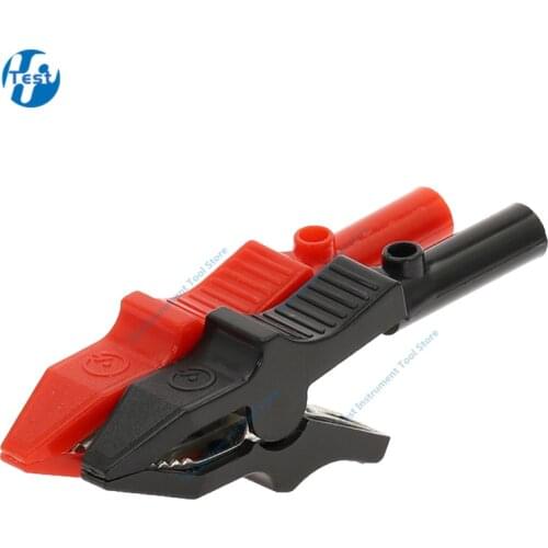 2pcs 100A red+black 81MM car alligator clip battery clip test clip sheath clip