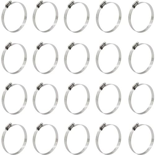 20PCS Cable Clamp,Adjustable Steel Duct Clamps Hose Clamp Pipe Clamp Air Ducting Clamp Worm Drive Hose Clamps Tube Clamp Metal
