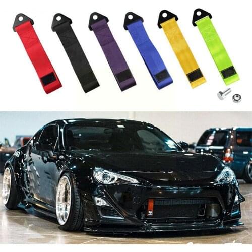26cm High-Strength Nylon Tow Strap Universal Car Racing Nut Tow Trailer 2T With Strap Trailer Towing Ropes Bumper Ropes Max U6J4