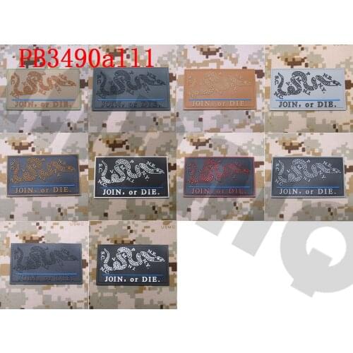 3D PVC patch The Thin Blue Line JOIN OR DIE Snake Military Tactical Morale