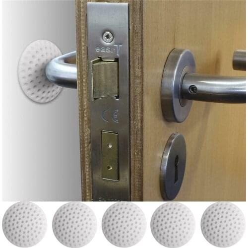 5Pcs Wall Protector Door Handle Bumper Guard Stopper Anti-slip Sticker Self Adhesive Rubber Round Door Crash Pad Door Stops