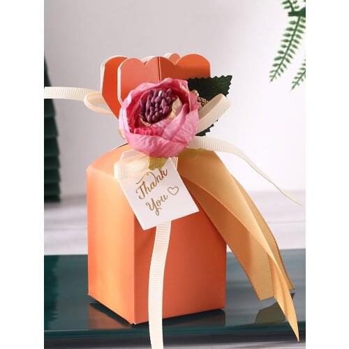 50Pcs Creative Vase-Shaped Pink Gift Box Wedding Candy Bags Flower Baby Shower Favors For Guests Packaging Party Supplies