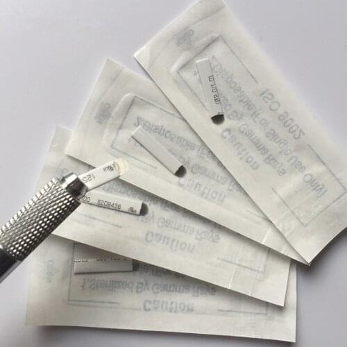 50 pcs U shape 18 Pin Permanent Makeup Blades Tattoo Manual Needles For Microblading 3D Embroidery Eyebrow Manual Pen