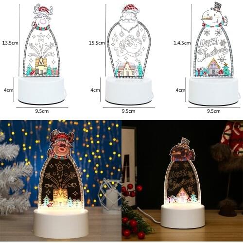 5D DIY Special shaped Diamond Painting Acrylic Led Light Pad Snowman Diamond Embroidery Home Decor Christmas Night Light Lamp