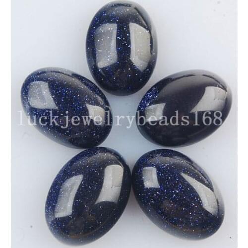 Free Shipping Women Fashion Jewelry 5pcs Wholesale 13x18mm Blue Sand Stone Oval Beads Cabochon CAB C3271