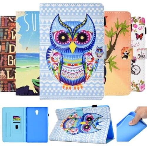 For Samsung Galaxy Tab A A2 10.5 inch 2018 T590 T595 Painting PU Leather Cute Cartoon Stand Case Cover Tablet Protective Cases