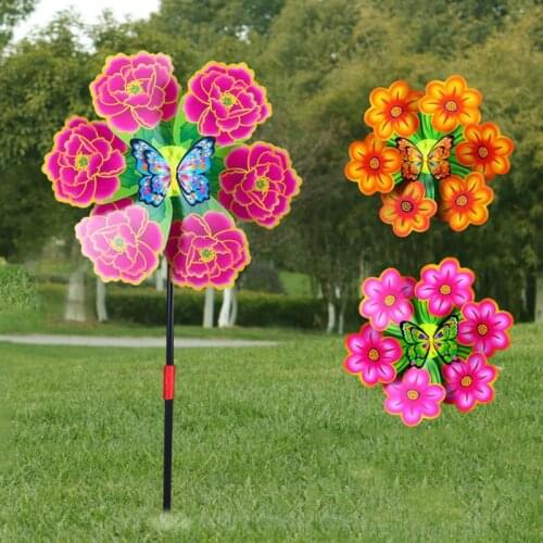Flower Windmill Wind Spinner Pinwheels Home Garden Yard Decoration Kids Toys New Y4QA