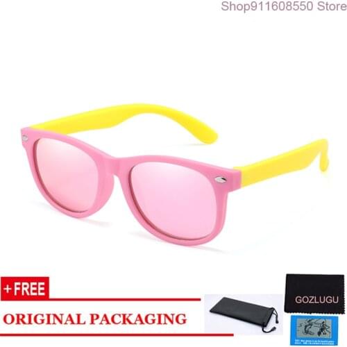 Childrens sunglasses childrens polarized glasses glasses girls boys silicone childrens baby safety glasses mirror GOZLUGU