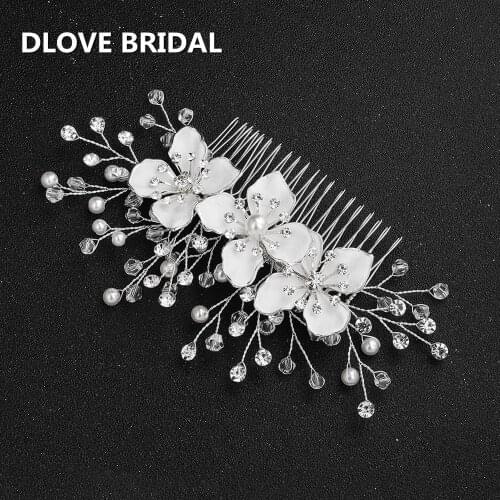 New Arrival Crystal Floral Hair Comb Elegant Bridal Wedding Hair Accessories