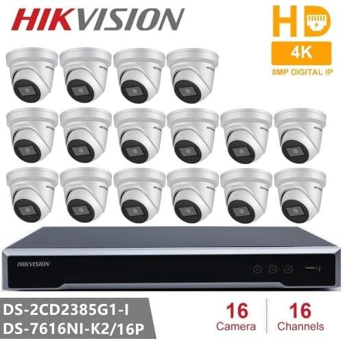 Hikvision Home CCTV Kits 8MP IP Camera DS-2CD2385G1-I Security Camera Excellent Low-light Performance via powered-by-DarkFighter