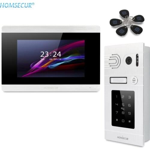 HOMSECUR 7" Video Door Phone Intercom System+Password Access Flush Mount Camera IP65 800TVLine for Home Security BC071-S+BM715-S