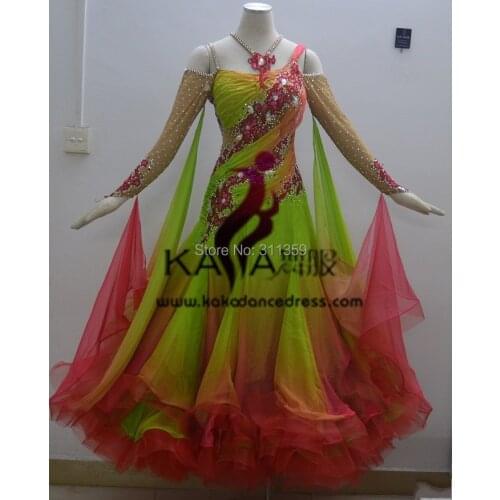 KAKA DANCE B1428,2014 New Feading Dance Wear Ballroom Standard Dance Dress,Waltz Competition Dress,Women,Ballroom Dance Dress