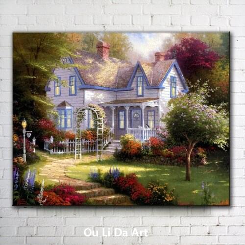 Classical Thomas rural house garden landscape canvas printings oil painting printed on canvas home wall art decoration pictures