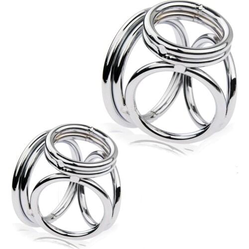 Stainless Steel Cock Ring Masturbardor Scrotum Bondage Delay Ejaculation Lock Penis Dick Rings BDSM Sex Toy For Man Erotic Shop