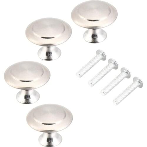 Round Stainless Steel Handle Mushroom-Shaped Stainless Steel Handle Can Be Used for Drawer Cabinets(4 Pieces) Retail