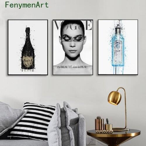 Fashion Vogue Quotes Modern Black White Marble-Coco Posters and Prints Wall Art Pictures Canvas Paintings for Room Home Decor