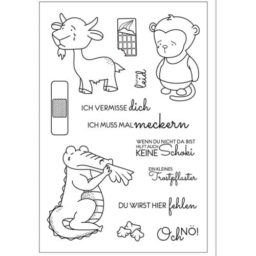 German word Transparent Clear stamp and cutting dies DIY Silicone Seals Scrapbooking /Card Making/Photo Album Decoration