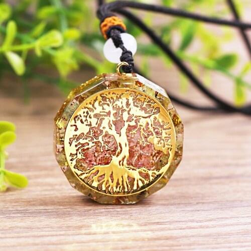 Orgonite Necklace Tree Of Life Pendant Energy Stone Reiki Chakra Yoga Necklace Healing Meditation Jewelry For Women