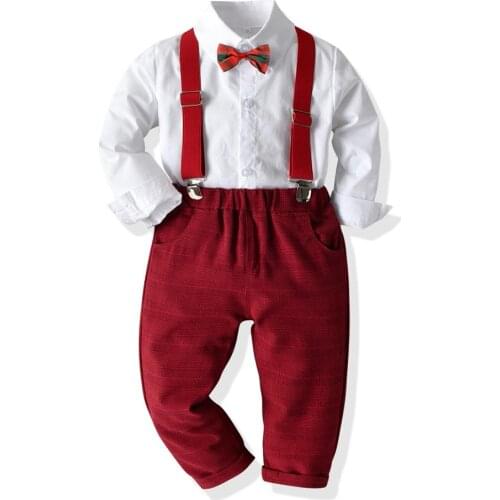 Autumn Winter Kids Clothes Christmas Overalls Outfit Children Clothing Suit For Boys Clothing Sets Birthday party Boy Clothes
