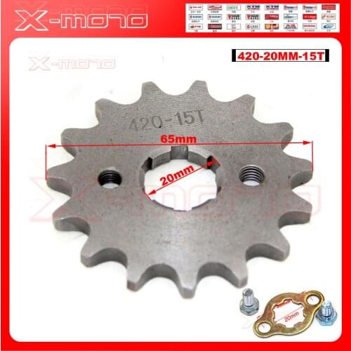 420 15 T Tooth 20mm ID Front Engine Sprocket for GPX Orion SSR SDG Dirt Pit Bike ATV Quad Motor Moped Buggy Scooter Motorcycle