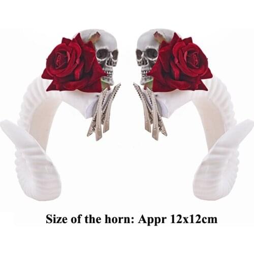 Gothic Devil Horns Cosplay Sleep Style Gothic RAM Headband Hair Clips Lolita Accessories For Party