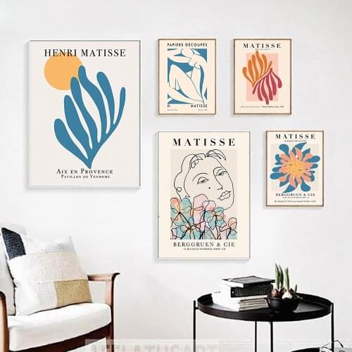 Retro Matisse Poster And Prints Abstract Nude Wall Art Canvas Painting Colorful Plant Picture For Living Room Nordic Home Decor