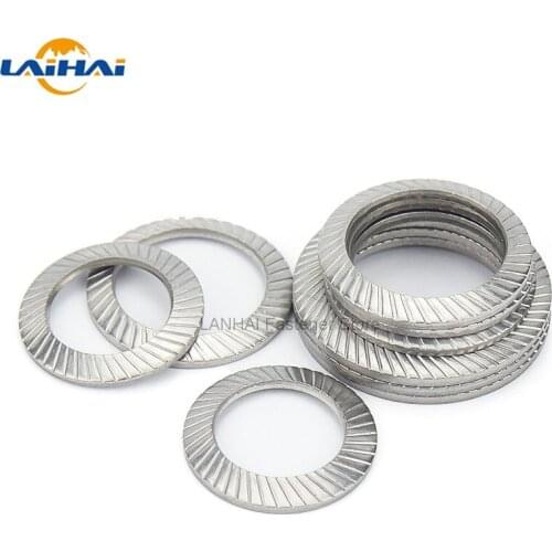 M2.5 M3 M4 M5 M6 M8 M10 M12 M14 M16 DIN9250 A2-70 304 Stainless Steel Disc Spring Serrated Lock Washer Knurled Elastic Gasket