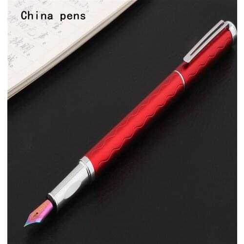 Luxury quality 3703 Red line Business office Colors nib Fountain Pen student School Stationery Supplies ink pens