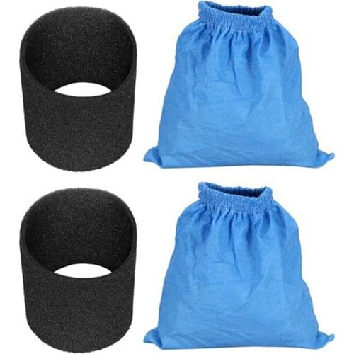 Textile Filter Bags Wet and Dry Foam Filter for Karcher MV1 WD1 WD2 WD3 Vacuum Cleaner Filter Bag Vacuum Cleaner 4PCS