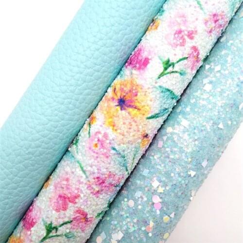 BLUE Glitter Fabirc, Faux Leather Fabric, Plaids Synthetic Leather Fabric Sheets For Bow A4 21x29CM Twinkling Ming XM646