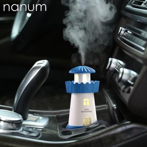 Lighthouse Led Ultrasonic Humidifier Mist Maker Fogger USB Humidifiers Air Freshener Aroma Diffuser Home Appliances