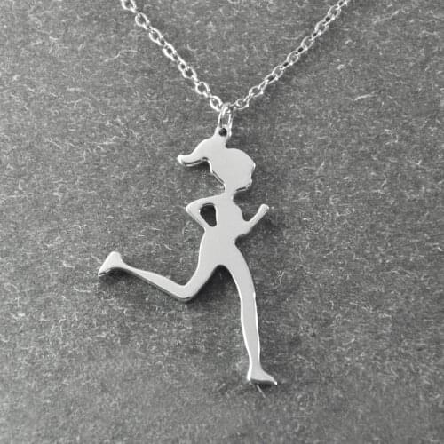 Runner Jewelry , Runner Necklace , jogging girl , Running Girl pendant , Jogger Necklace , Sports Necklace , Christmas Gift