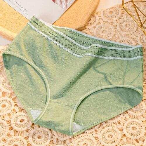 Womens Panties Graphite Antibacterial Pure Cotton Mid-waist Underwear High Stretch Comfortable Briefs Soft Skin Care Lingerie