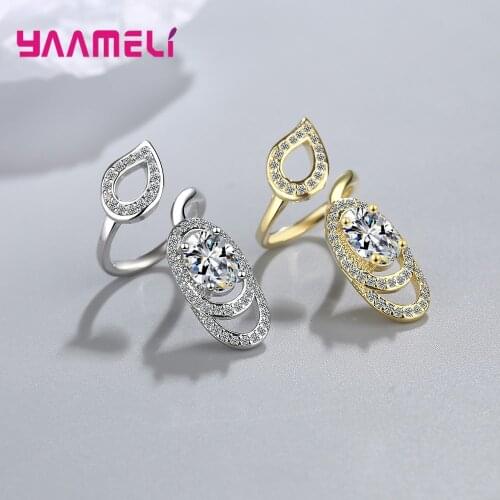 Simple Fashion 925 Sterling Silver Wide Band Adjustable Ring Exquisite Jewelry Bague for Women Party Wedding Engagement Gift