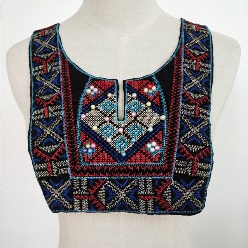 Fashion Ethnic Style Lace Collar Embroidery Fabric DIY Sewing Lace Neckline Applique Clothing Decoration Accessories Hot sale