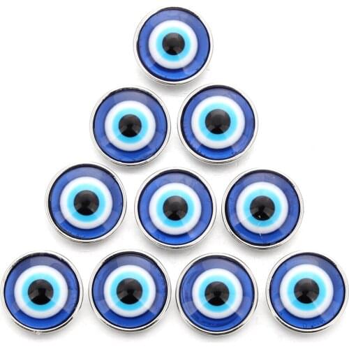 10pcs/lot 18mm handmade custom color eyeball metal snap button charm bracelet or bangle jewelry