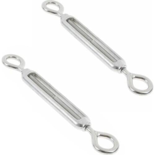 2pcs Eye & Eye 304 Stainless Steel Turnbuckle M4