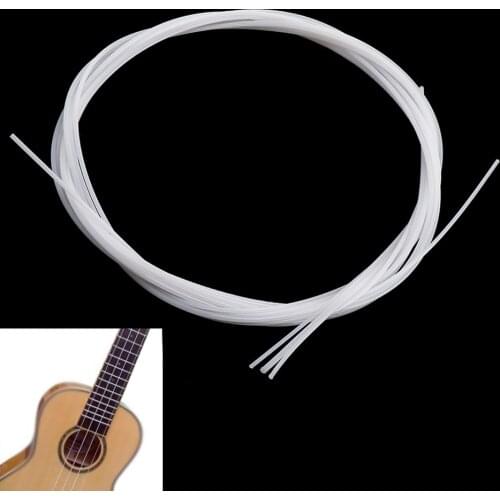 4pcs/set White Durable Nylon Ukulele Strings Set Replacement Part for 21 / 23 / 26 inch Ukulele Guitar Accessories