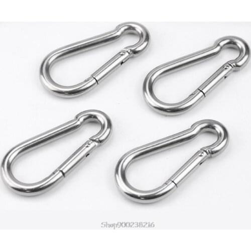 4 Pcs Carabiner Clip Spring Snap Rope Connector Hooks Heavy Duty Durable 304 Stainless Steel Swing Set N25 20 Dropship