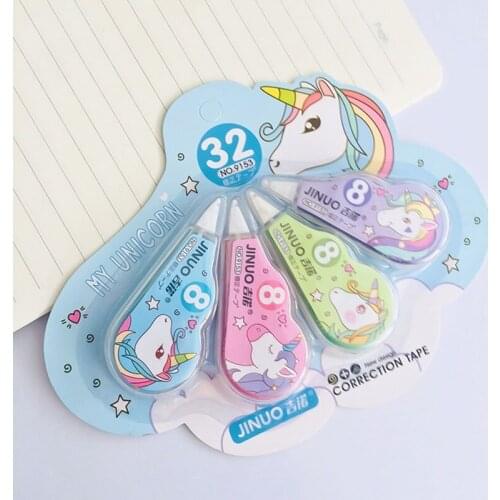 4 Pcs/pack Unicorn Practical Correction Tape Promotional Gift Stationery Student Prize School Office Supply Random Color