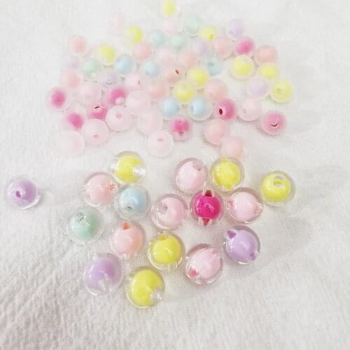 500gram 1800pieces 8-10mm diy acrylic transparency round spacer loose beads.beaded for bracelet jewelry making accessories 2021