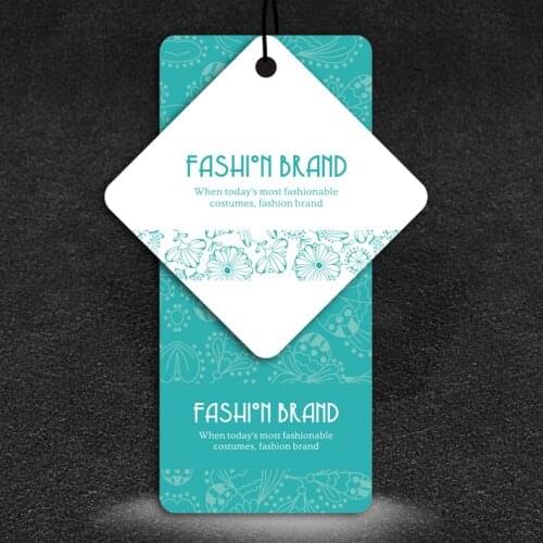 500pcs /lot New Custom Printed Fancy High Quality Hang Tags for Clothing Garment/Shoes/Jeans/Luggage Luxurious Tags Labels