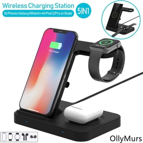 5 in 1 mobile phone wireless charger for Apple, Huawei, Samsung, Xiaomi, Apple Watch 6,5,4,3,2,1, Samsung Watch