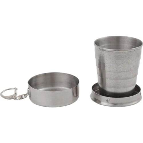 Hot 75ml Stainless Steel Traveling Outdoor Camping Hiking Bottles Camping Folding Portable Collapsible Foldable Bottle Hot